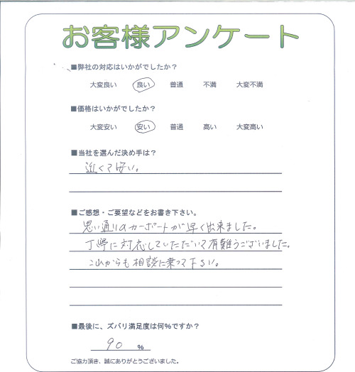 工事の感想を聞かせてください。
