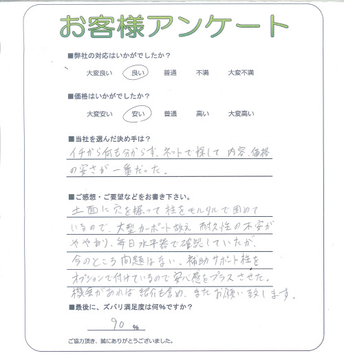 工事の感想を聞かせてください。