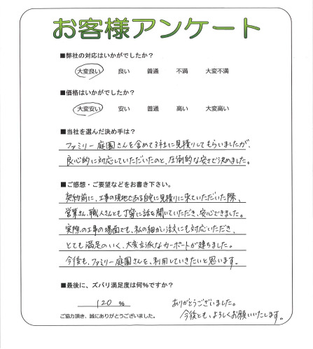 工事の感想を聞かせてください。