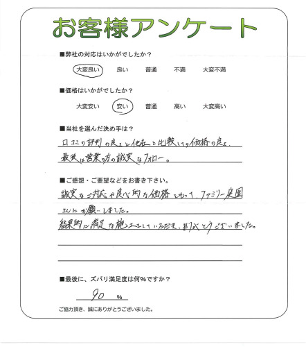 工事の感想を聞かせてください。