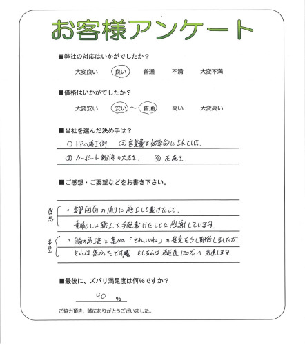 工事の感想を聞かせてください。