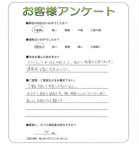 工事の感想を聞かせてください。