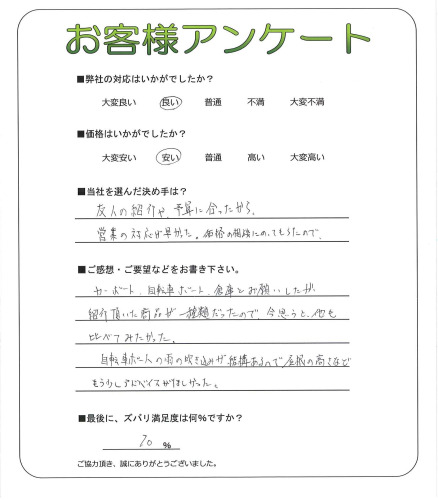 工事の感想を聞かせてください。