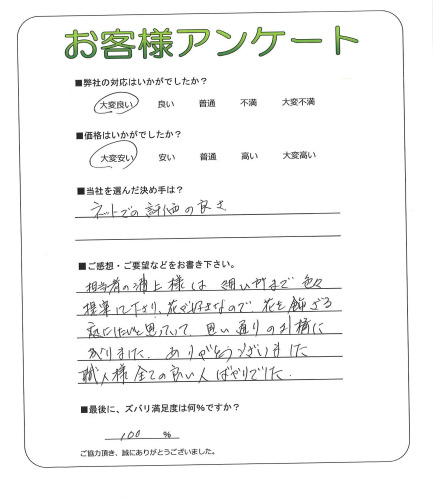 工事の感想を聞かせてください。