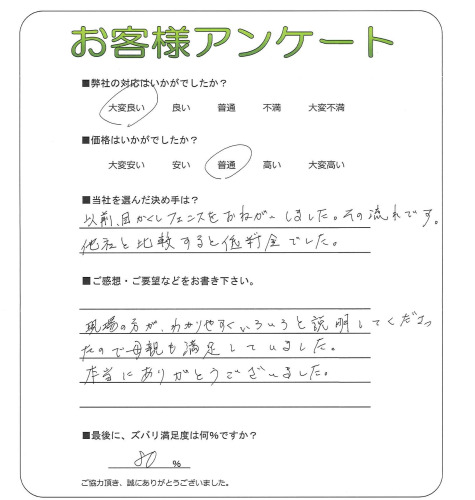 工事の感想を聞かせてください。