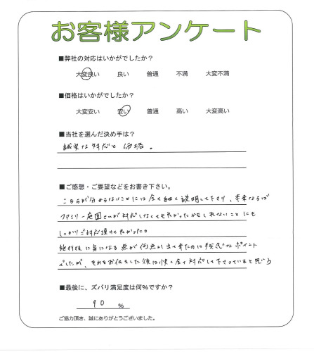 工事の感想を聞かせてください。