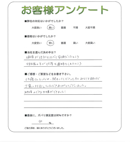 工事の感想を聞かせてください。