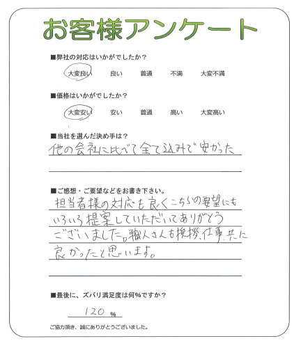 工事の感想を聞かせてください。