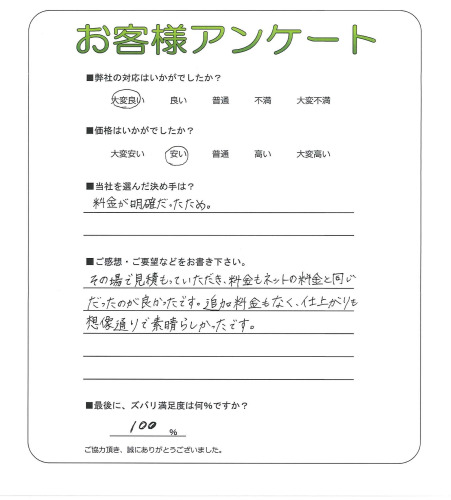 工事の感想を聞かせてください。
