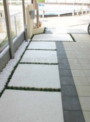アプローチ 洗い出し×タイル