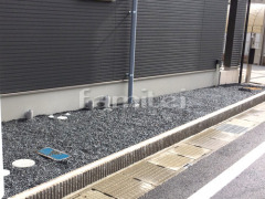 防犯砂利敷き バラス砕石 土留め化粧ブロック ユニソン ジャスティ