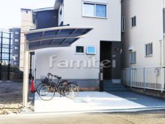 カーポート 雨除け屋根 人工木ウッドデッキ