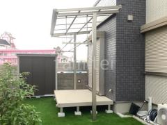 洗濯干し屋根 三協 独立式セパーネ ウッドデッキ 物置