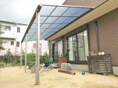 1階テラス屋根 連棟 (雨除け) LIXIL スピーネF フラット屋根 スタンダード 壁付