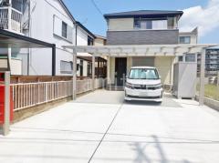 カーポート YKKAP エフルージュグランFIRST 横2台用(ワイド ツイン) F型フラット屋根 駐車場ガレージ床 土間コンクリート 伸縮目地