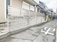 ブロック塀 (化粧ブロック) ユニソン シャモティ アルミ形材 フェンス LIXIL AB YS3型 横スリット3 目隠し