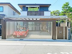 横引きシャッター2台ワイド 三協アルミ 木製調ライアーレ2型