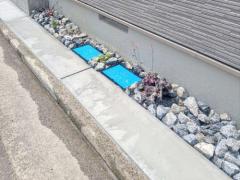ロックガーデン 栗石敷き