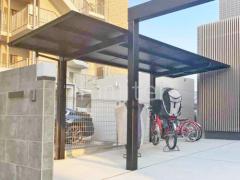 サイクルポート 自転車バイク屋根 三協アルミ セルフィ フラット屋根