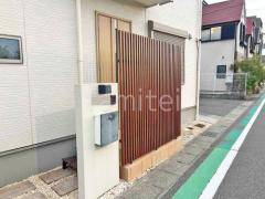 木製調目隠しフェンス塀 格子ウッド