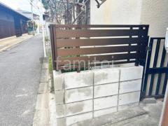 ブロック塀 (化粧ブロック) 太陽エコブロックス 普通CB アルミ形材 フェンス YKKAP シンプレオYS3型 横スリット 目隠し