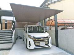 カーポート1台 (単棟) LIXIL 木製調 カーポートSC フラット屋根 吊り下げ屋根