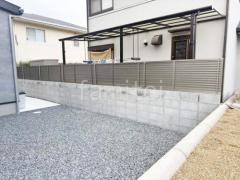 アルミ形材 フェンス LIXIL AB YL3型 横ルーバー3 目隠し ブロック塀 (化粧ブロック) 太陽エコブロックス 普通CB